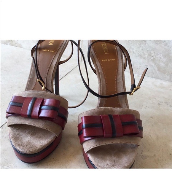 Fendi Burgundy Sandal Heels main image 1